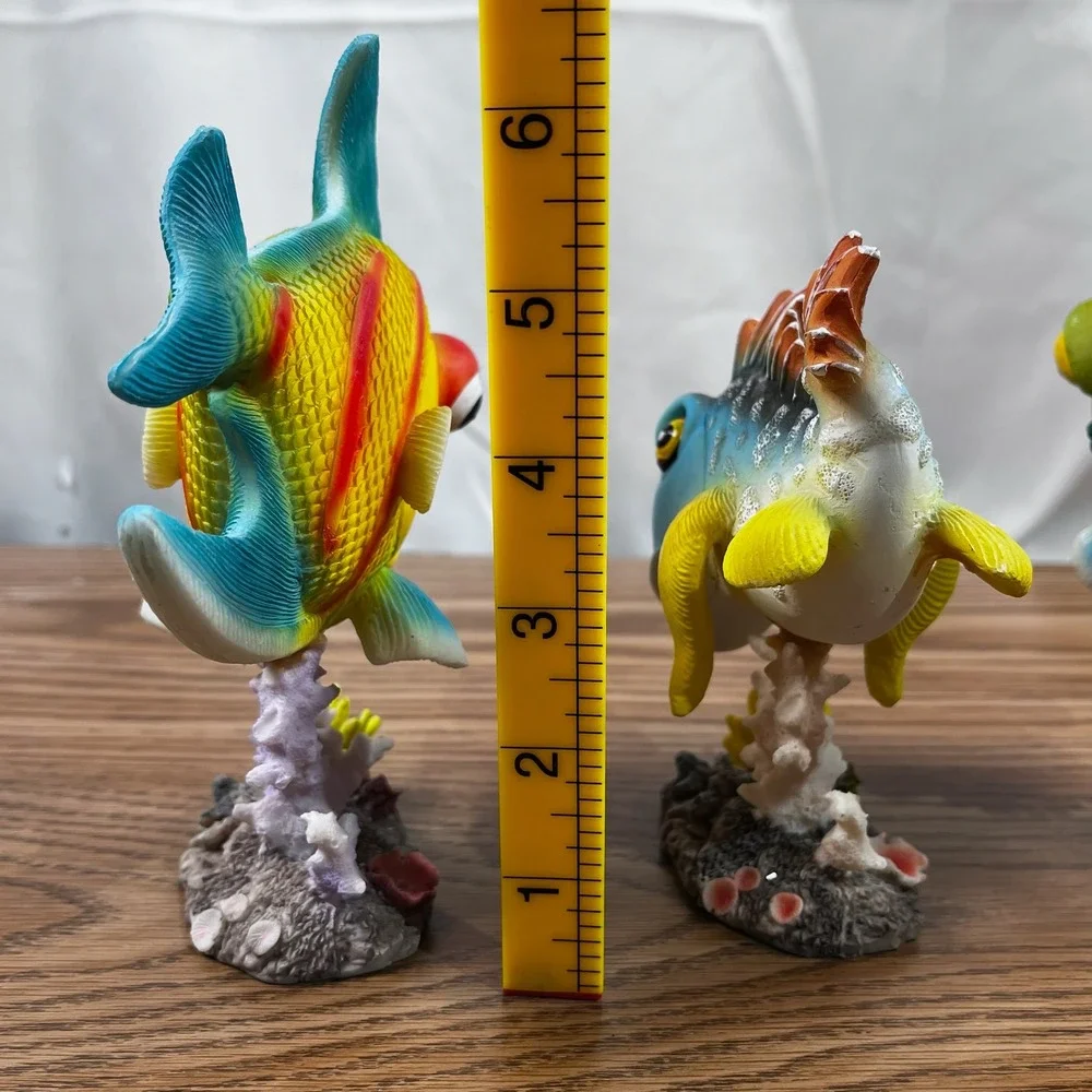 Set of 3 Whimsical Cartoon Fish Figurines Aquarium‎ Decor Ornaments